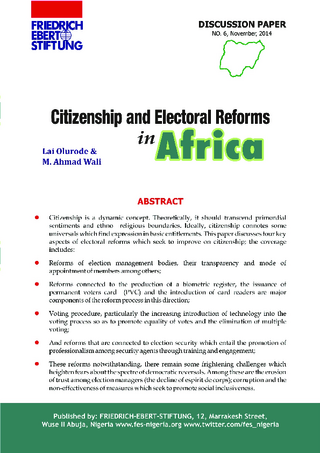 Citizenship and electoral reforms in Africa