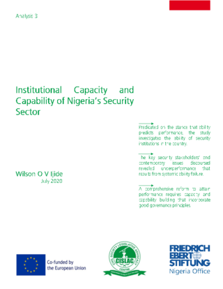 Institutional capacity and capability of Nigeria's security sector